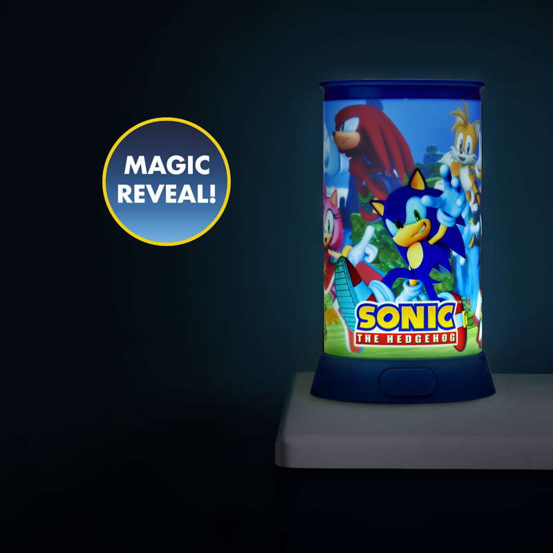 Wow Stuff! Lampe Light Revealers - Sonic le hérisson - veilleuse de 7,5 po, scène à 360 images et révélation de caractère, arrêt automatique, décoration de chambre d'enfant lumineuse