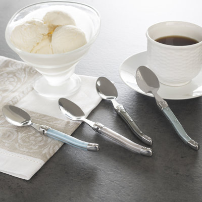French Home Laguiole Coffee Spoons with Mother of Pearl Handles, 4-Piece Set