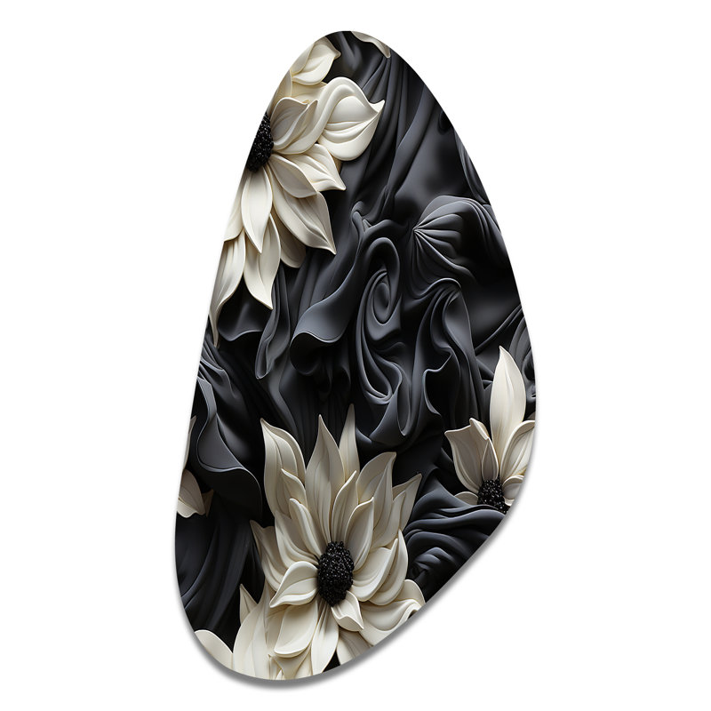 Harbert - art floral asymétrique en métal en forme de chute, H 39 po x l 21 po