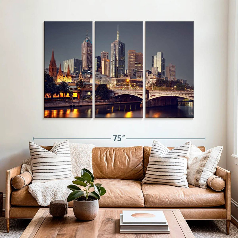 Rorry Melbourne Night Skyline, 42" H x 65" W