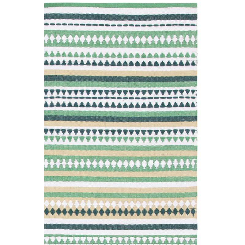 Adama Hand Woven Cotton Striped Rug, Rectangle 3' x 5'