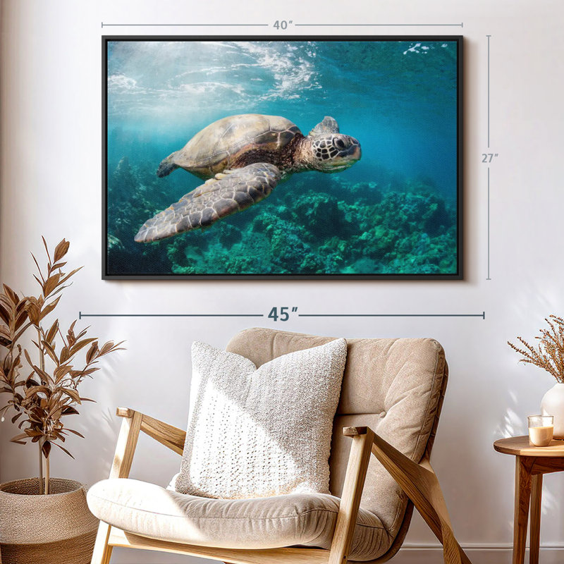 Tortue maui, reproduction sur toile, H 27 po x l 40 po