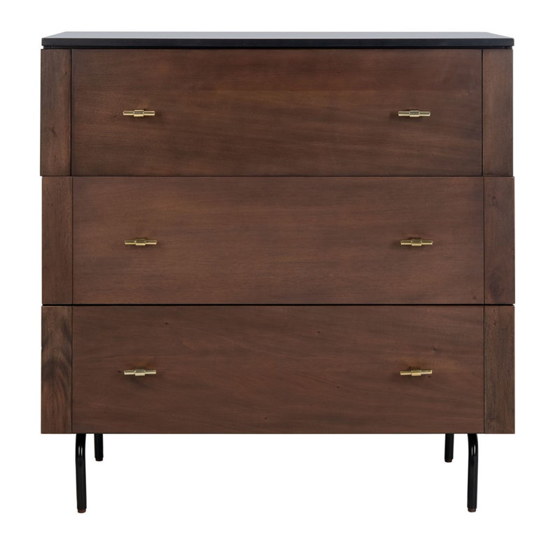 Élégante et luxueuse table de chevet 36 po avec commode de chambre à coucher à 3 tiroirs avec design moderne chic