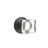 Passage Modern Square Crystal Knob with Modern Rose