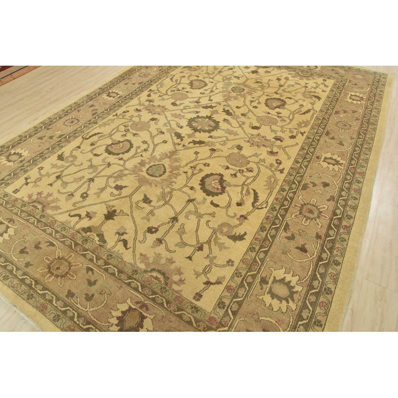 Tapis beige en laine nouvel âge 9 pi 4 po x 12 pi 10 po Musmi