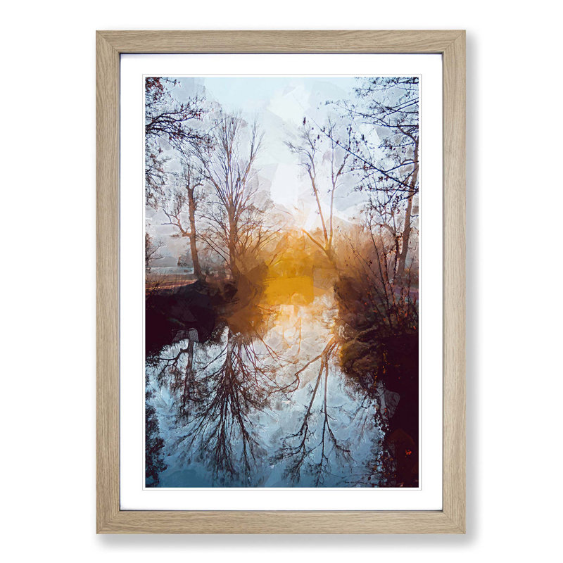 Trees in Abstract - Picture Frame Graphic Art Print, Oak, 91cm H x 60cm W x 2cm D