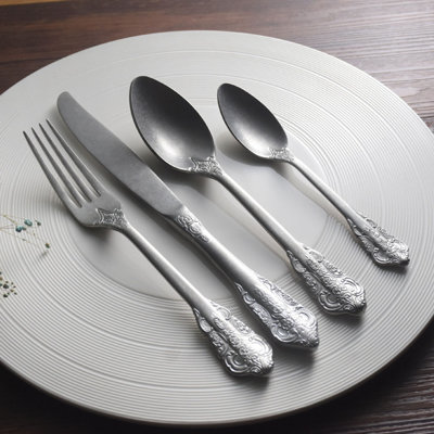 Astoria Grand Shirehampton Stainless Steel Flatware Set - Service for 4