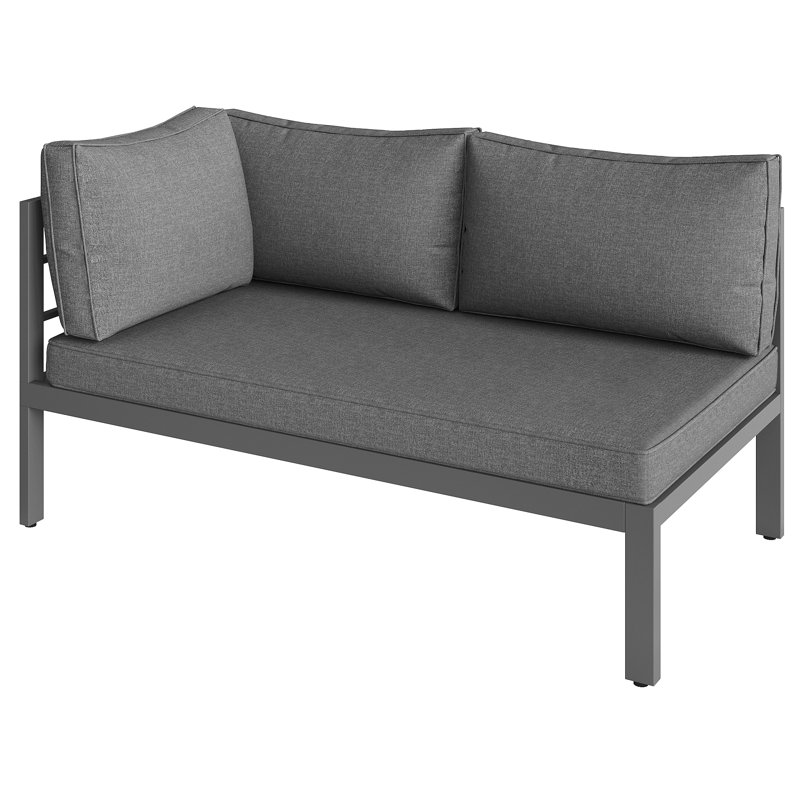 Outdoor 8 Seat Corner Sofa And Table Set With In-Built Side Tables For Modern Gardens