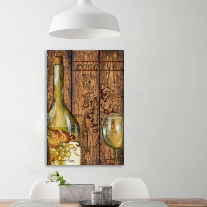 « reserve rétro chardonnay », reproduction d’impression sur toile tendue, H 60 po x l 40 po
