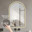 Miroir de salle de bain 28 po x 48 po à DEL arqué, indicateur de temps et de température, brouillard, intensité réglable, 3 températures de couleur, miroir encadré noir pour la salle de bain, lecture, brouillard, luminosité,