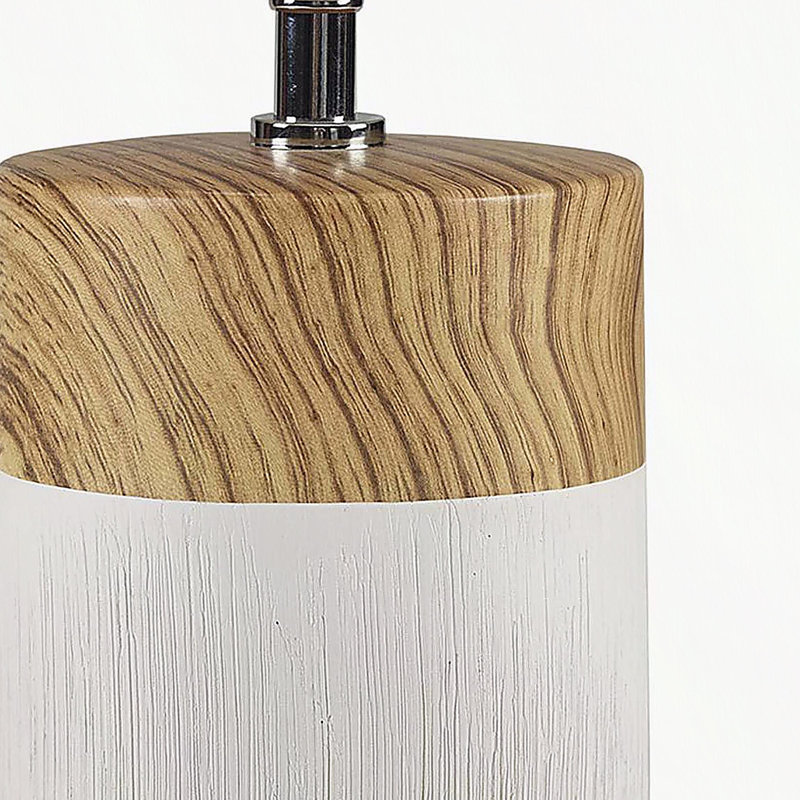 Lampe de table en céramique texturée, Beige, Blanc / jaune