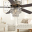 Ventilateur de plafond double à 5 pales 52 "avec abat-jour orné en métal 52" Dashal-1372986792