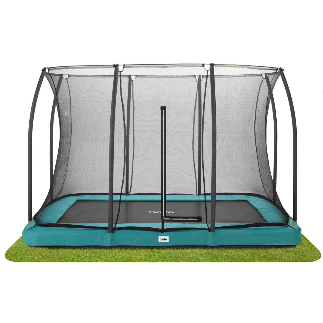 Salta Green 10Ft X 7Ft Rectangular Comfort Edition Inground Trampoline With Enclosure - Image 2
