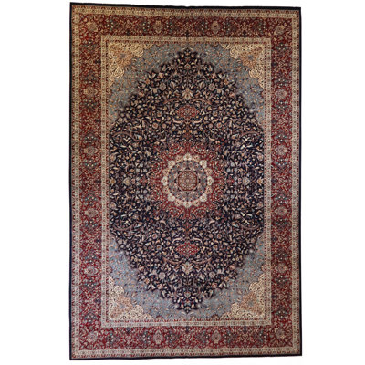 Global Rug One-of-a-Kind Hand-Knotted Isfahan 12'1" x 18'4" Wool Area Rug