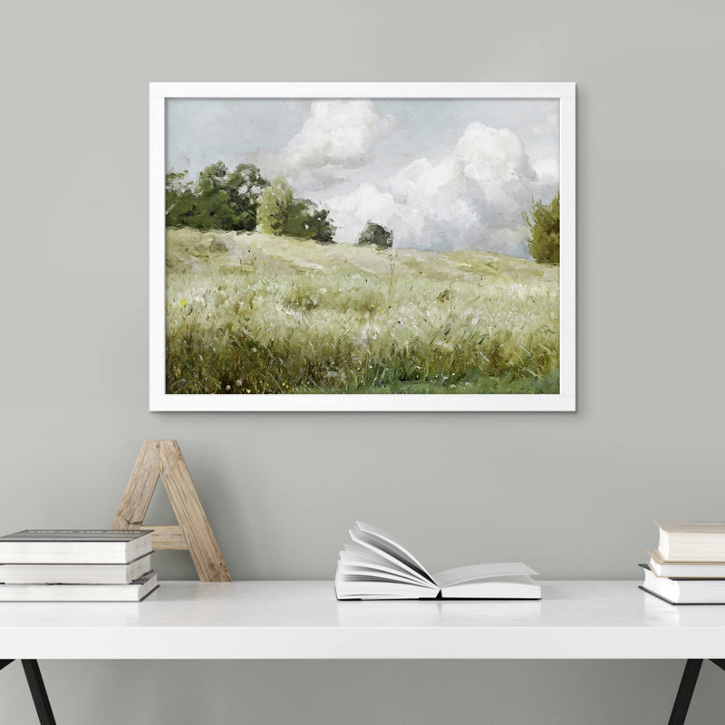 «Storm Cloud Forest Flower Field» sur papier, H 12 po x l 16 po, Blanc