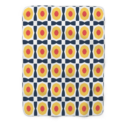 Carreau jaune bourgogne - couverture Sherpa de qualité supérieure 1 pièce
