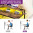 Monge 67'' L-Shape Wood Desk Computer Table with LED Light & Power Outlets-1223196394