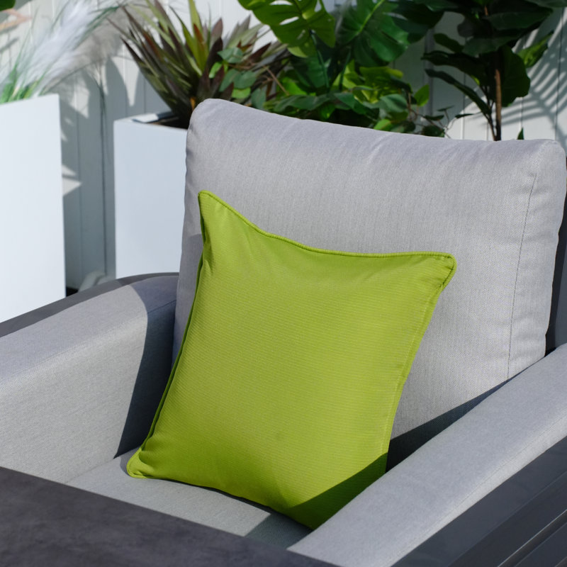 Outdoor Throw Pillow, 16.54" x 16.54" x 6.1", Grass Green, Cotton