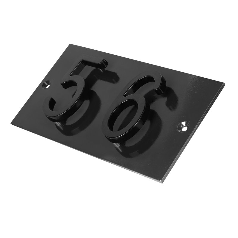 Plaque d'adresse horizontale flottante en aluminium Royal Shade - numéros de maison personnalisés à 2 chiffres pour des espaces intérieurs et extérieurs élégants
