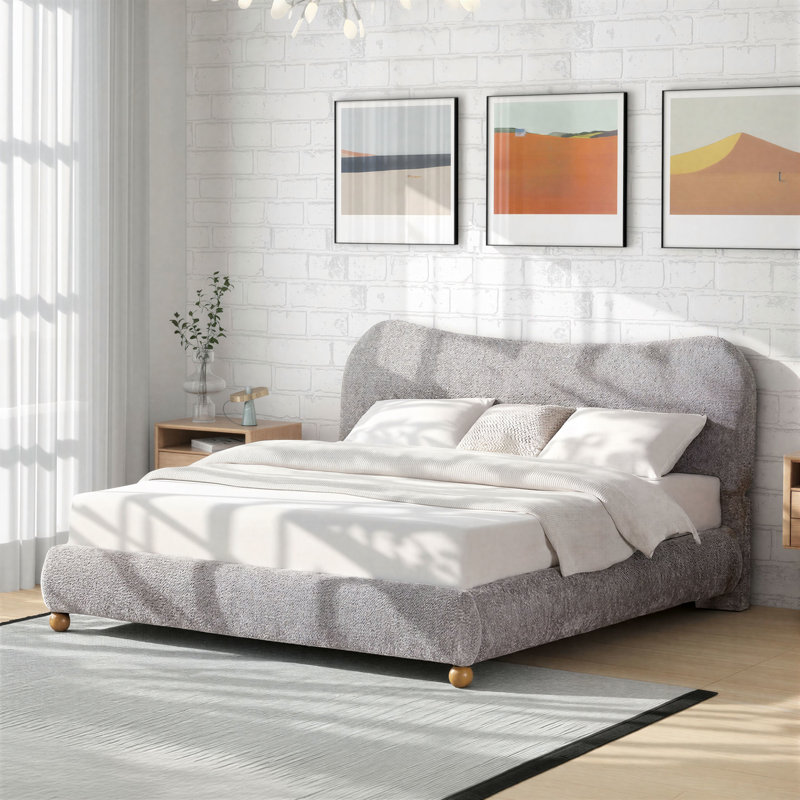  Lit plateforme tapissier Lunara, Grand