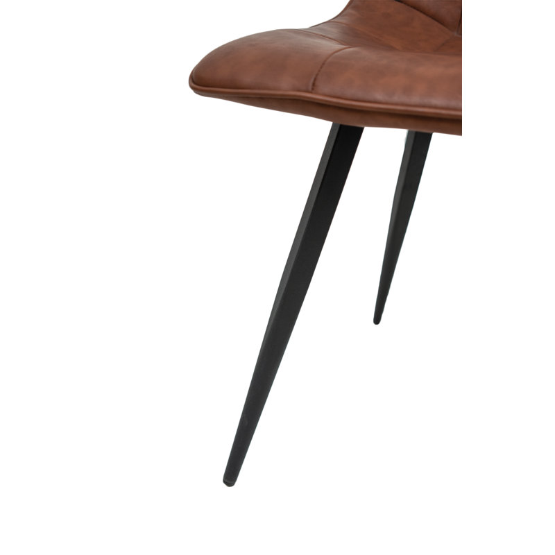 Chaise d'appoint capitonnée, Noisette
