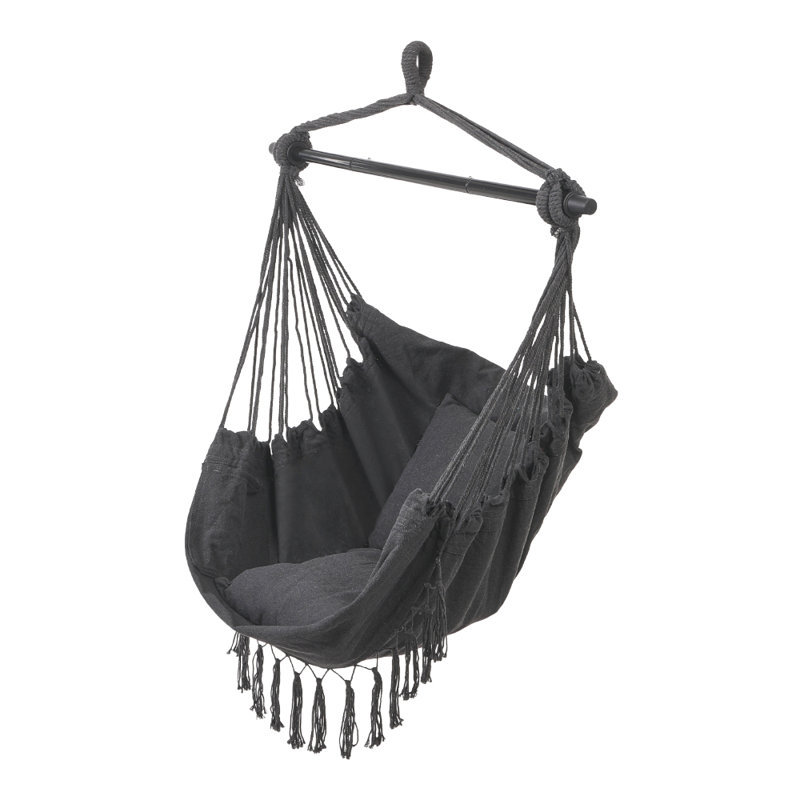 Garden Hanging Black Canvas Hammock Swing Chair