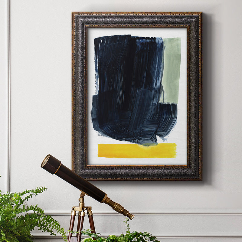 Toile encadrée de qualité supérieure bleu marine Field II - prête à être accrochée, H 20 po x l 16 po x P 2,5 po