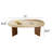 71" Mid Century Oval Dining Table for 6, Faux marble Table Top Kitchen Table, Solid Wood Legs-194186042