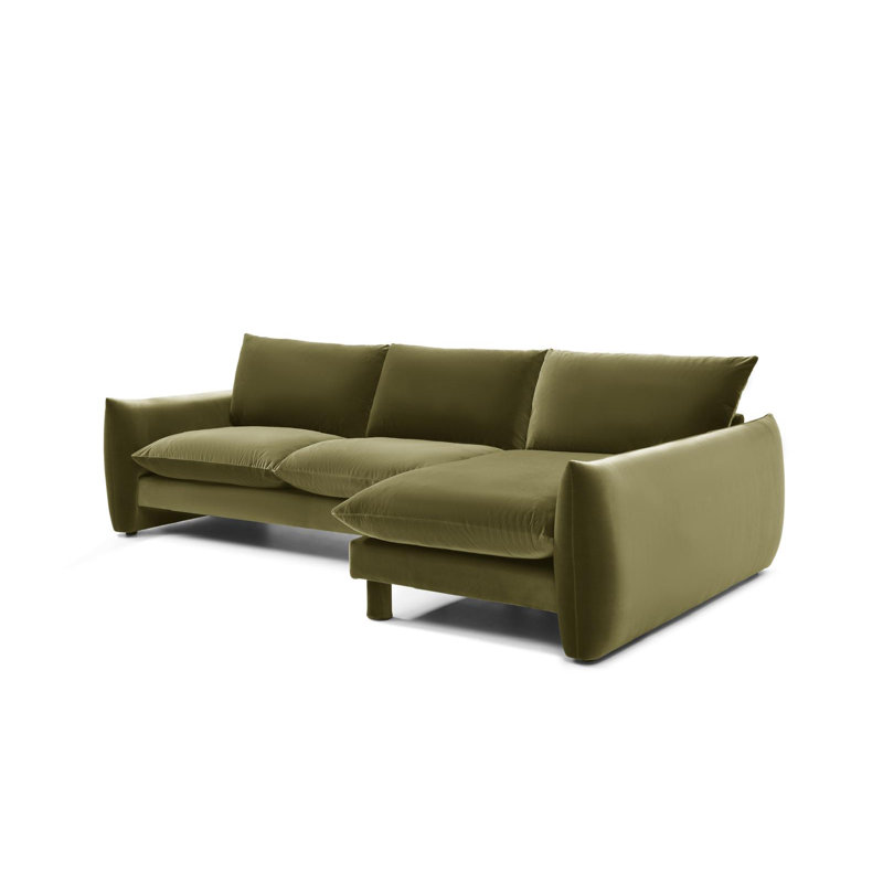 Canapé modulaire vert olive avec méridienne The Almond Wind, Vert