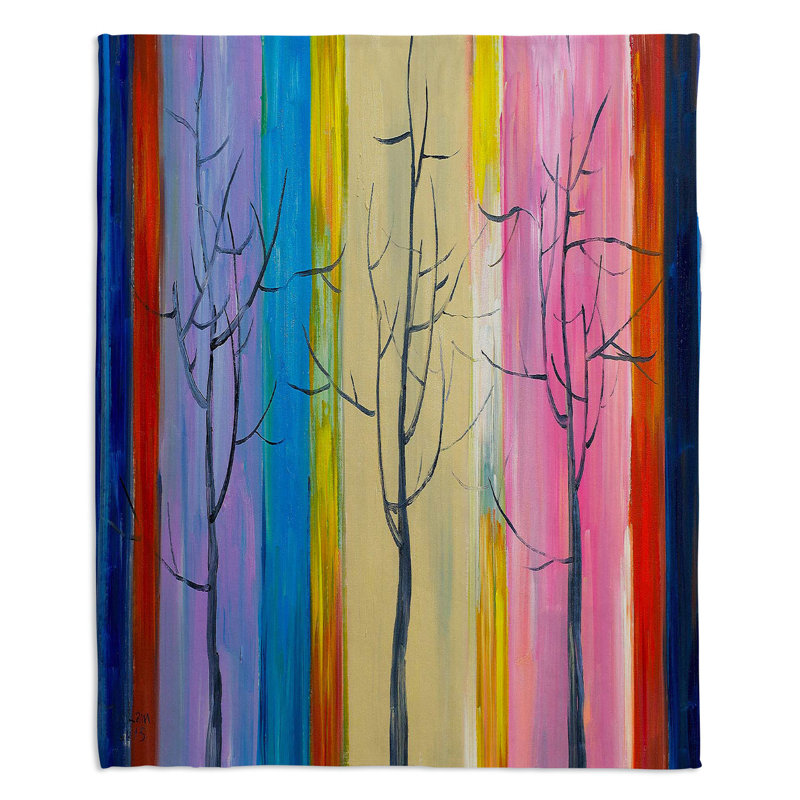 Couverture en sherpas colorées i doux tree, l 51 po x L 60 po