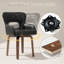 Chaises de salle à manger pivotantes 360 ° Mid-Century noires avec patins réglables, pieds en bois massif-217780791