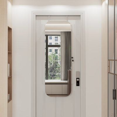 Armoire à bijoux avec miroir pleine longueur, porte ou fixation murale, armoire à bijoux, armoire de rangement verrouillable, miroir intérieur éclairé, forme irrégulière,