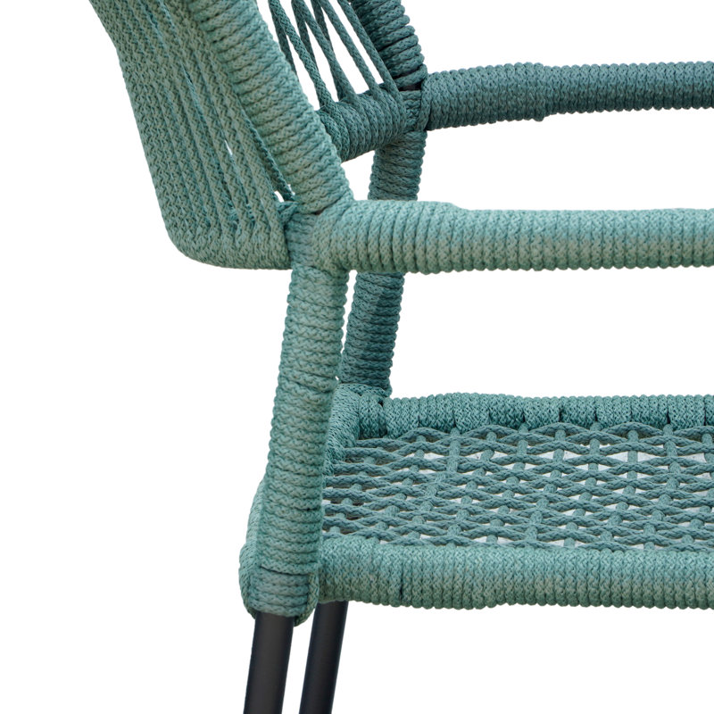 Chaises de patio en corde tissée Fargo, Vert sauge