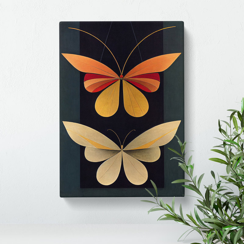 XC1022-3785X Retro Butterflies No.2 - Wrapped Canvas Print, Wrapped Canvas, 76cm H x 50cm W