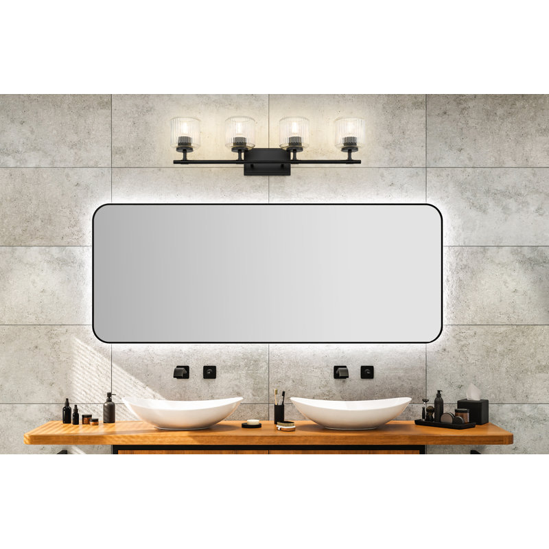 Ensemble de meuble-lavabo 4 lumières Braggs, Noir mat