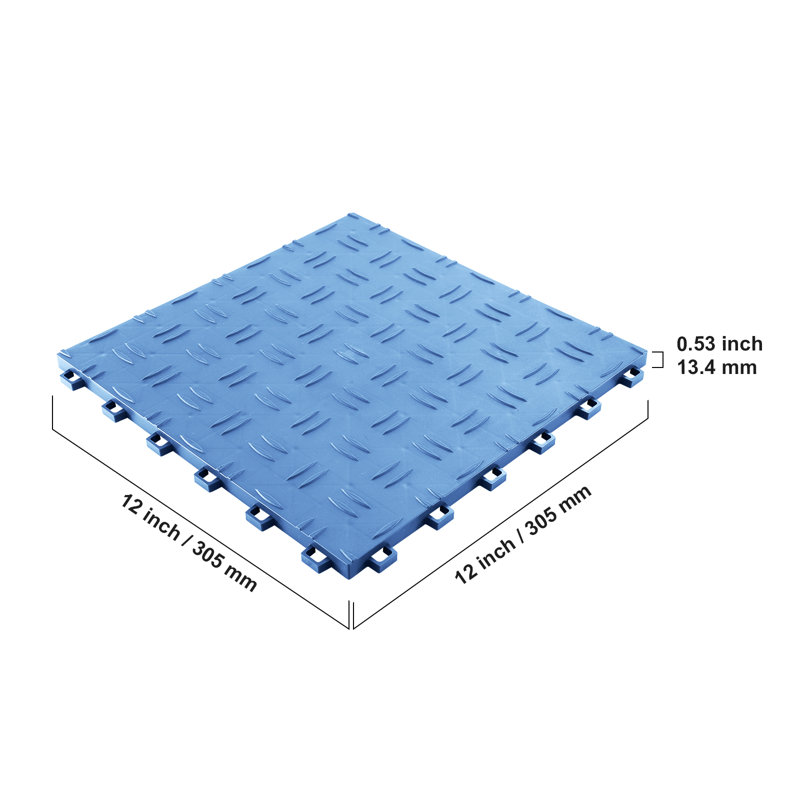 Carreaux de sol de garage à emboîtement 12 po x 12 po, Bleu