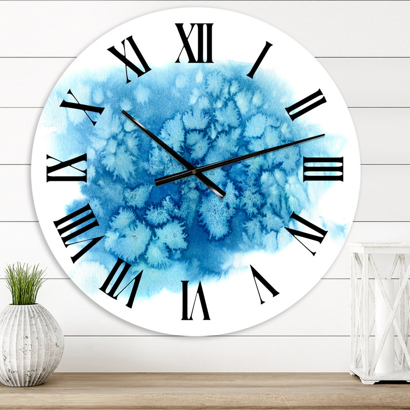 Blue Turquoise Cloud Abstract - horloge murale moderne, Surdimensionné