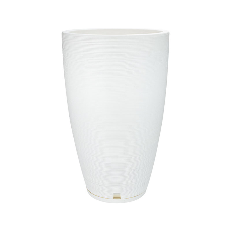Amsterdan Pot Planter, 25.59" H x 16.14" W x 16.14" D, White