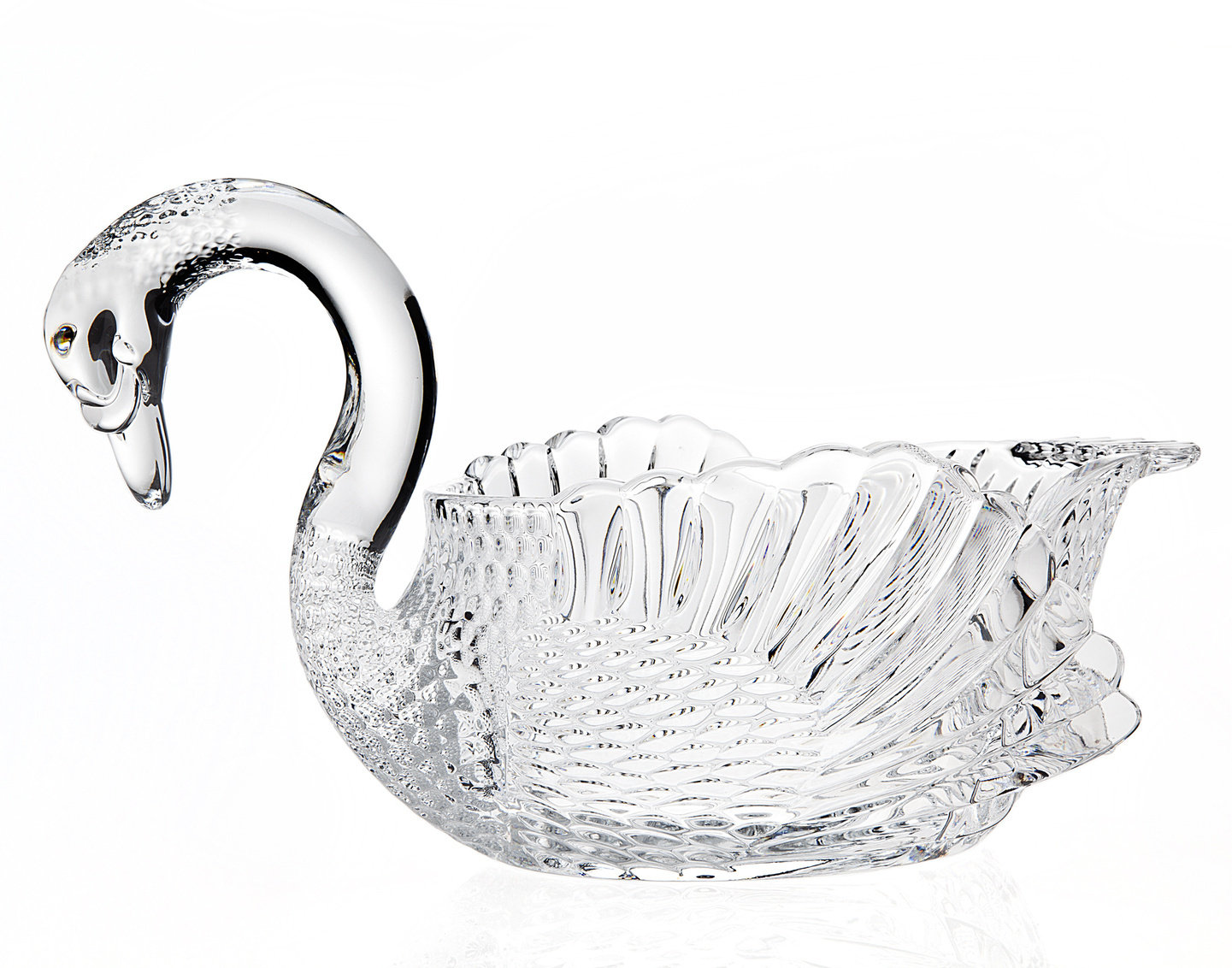 Godinger Silver Art Co Swan Crystal Serving Bowl