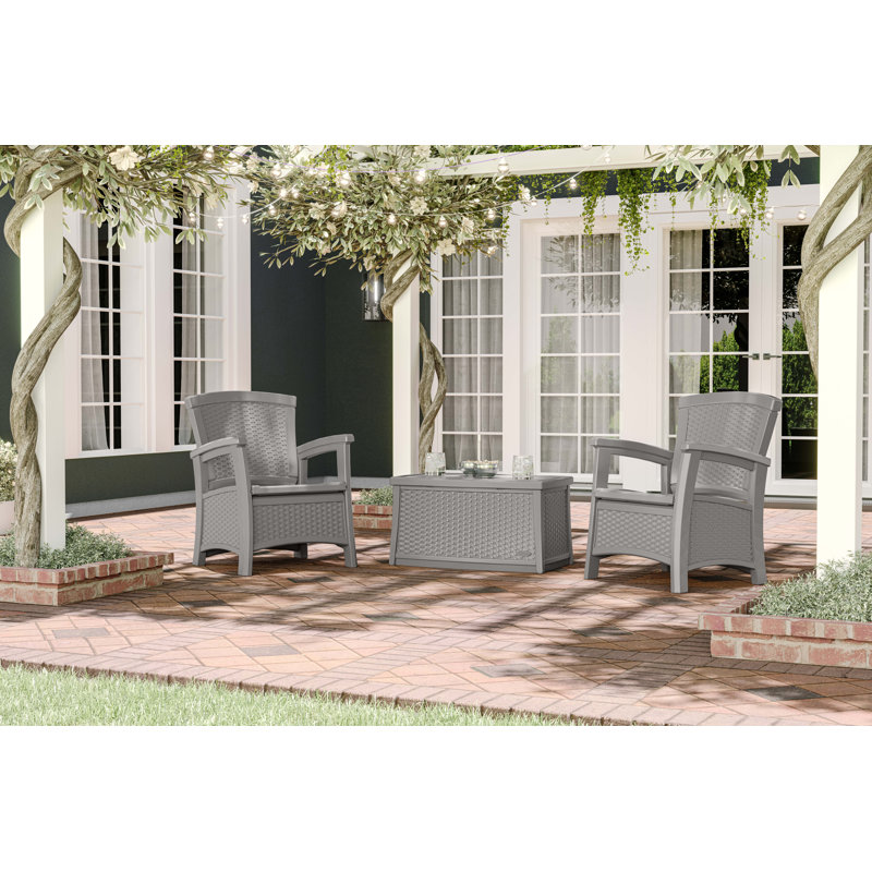 Rectangular Resin Outdoor Coffee Table, Dove Gray