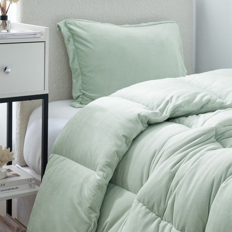 Coma Inducer Bedding, Twin Extra Long Comforter + 1 Standard Pillow Sham, Blue