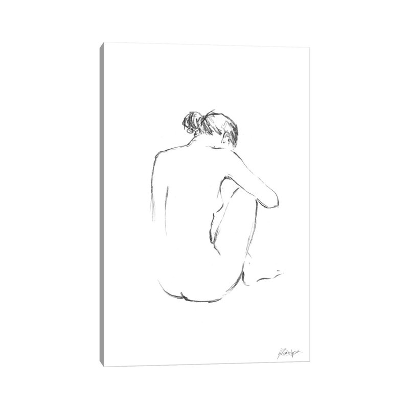 Figure contour III par Ethan Harper-impression de dessin, H 12 po x l 8 po x P 0,75 po, Toile tendue, Pas de tapis