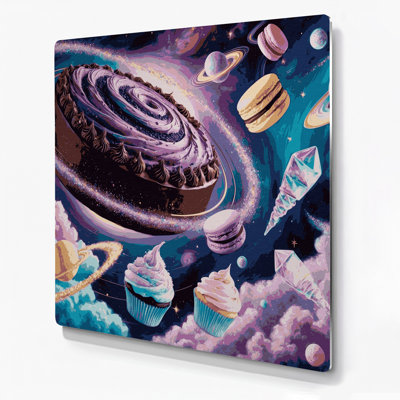 Desserts Galaxy desserts Purple Metal Wall Art