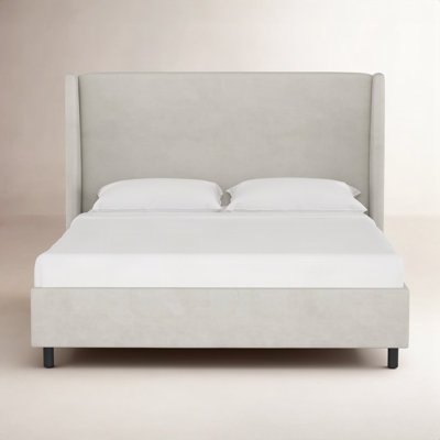 Tilly Linen Upholstered Wingback Bed