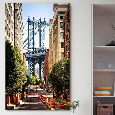 « manhattan bridge, la crème », reproduction de photo sur toile tendue