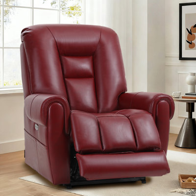  Fauteuil inclinable électrique à quatre moteurs pour personnes âgées, fauteuil releveur électrique 400 lb pour le salon, support lombaire et appui-tête réglables indépendants, repose-pieds allongé, bourgogne