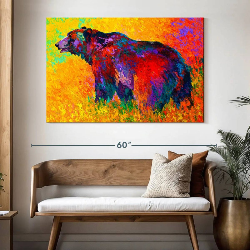 Brampt Into The Wind Grizz, 34" H x 51" W