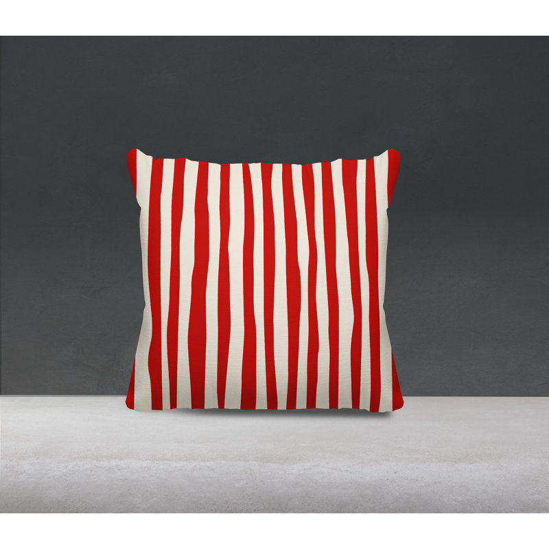 Coussin décoratif réversible Malone, H 19 po x l 19 po, Rouge, blanc cassé
