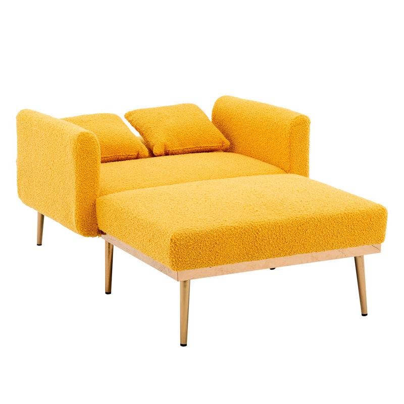 Chaise longue tendance pour la décoration intérieure - ambiance chambre à coucher moutarde, Combinaison moutarde