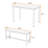 3-Piece Dining Table Set, Industrial Rectangular Table with 2 Benches and Durable Metal Frame-2046113730